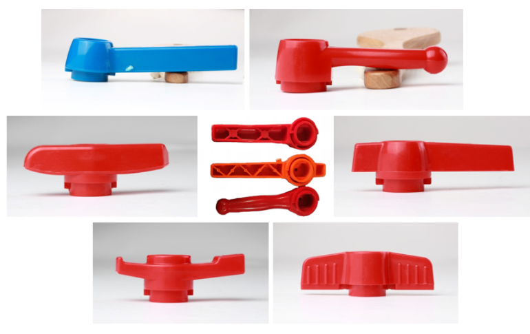 This picture shows the different type handles of PVC ball valve