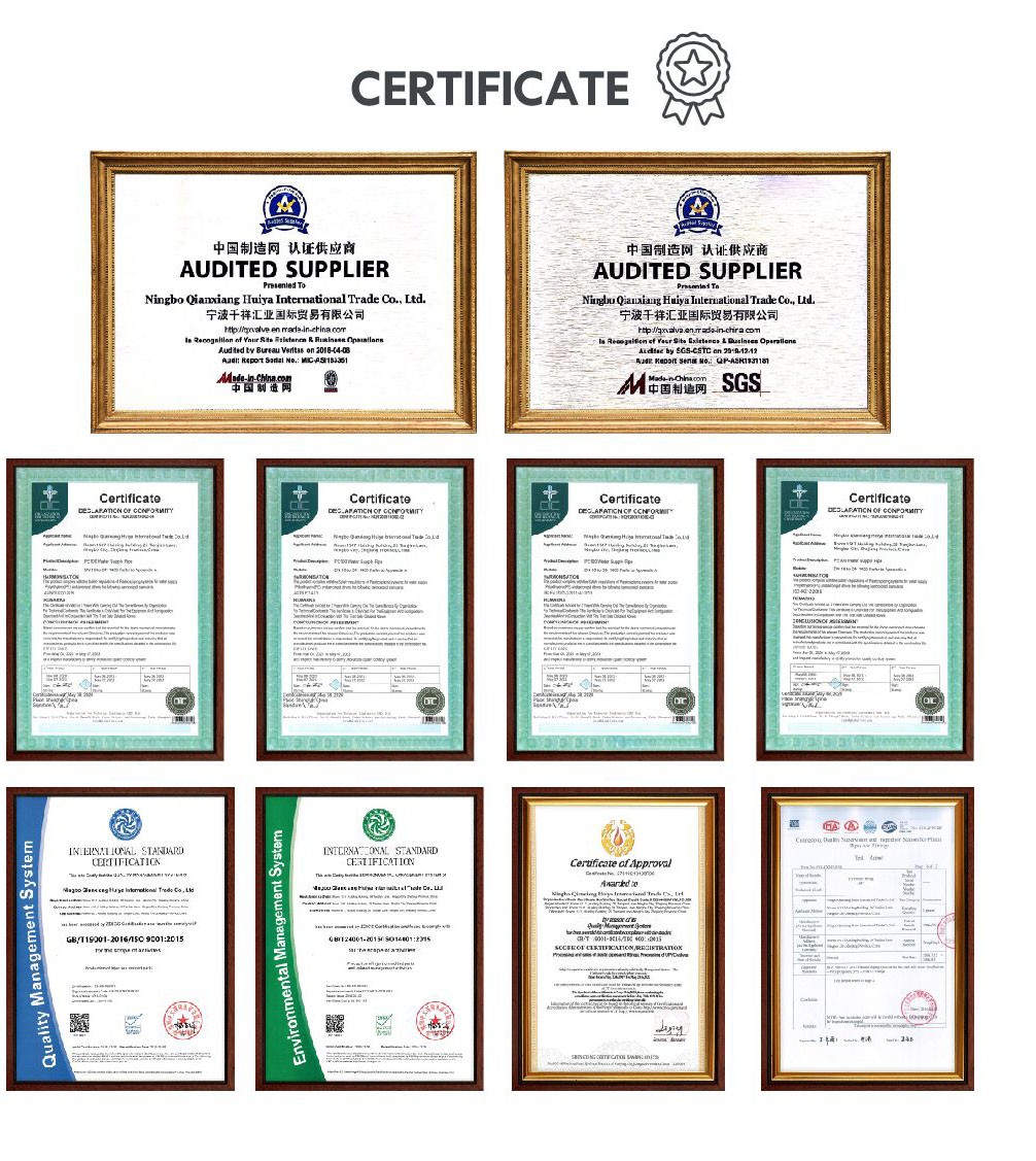 This picture shows NB-QXHY company certifications