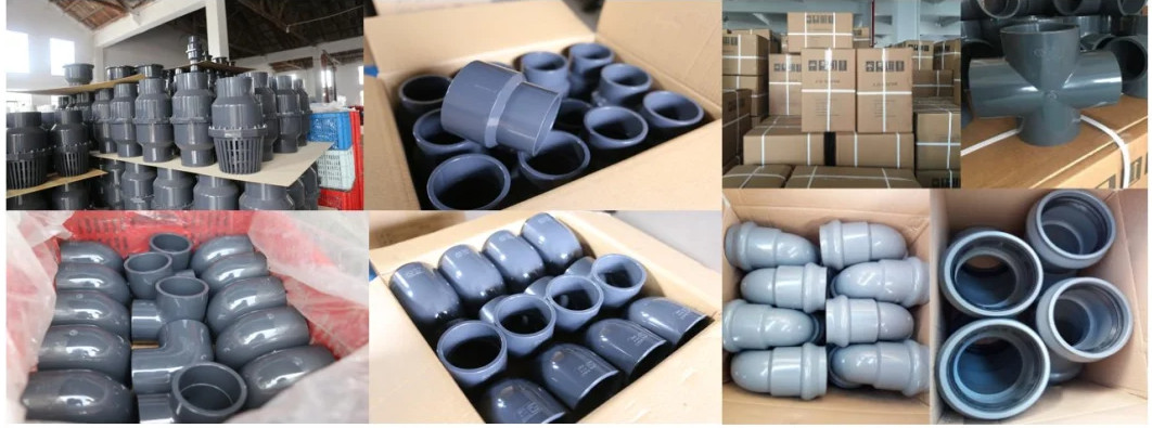 This picture shows NB-QXHY UPVC DIN pipe fittings packaging