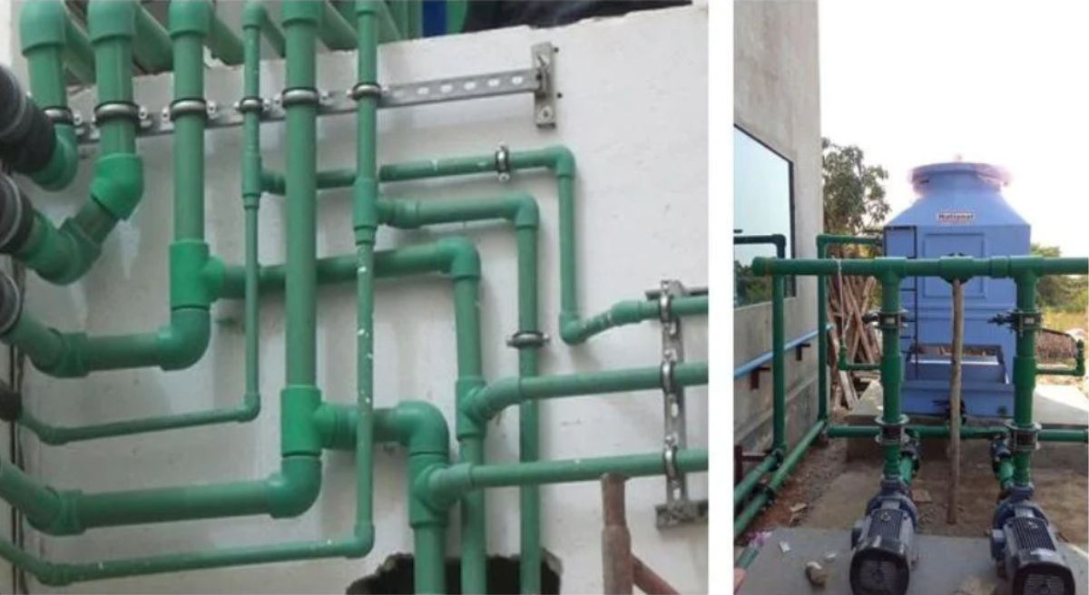 This picture shows the PPR pipe project