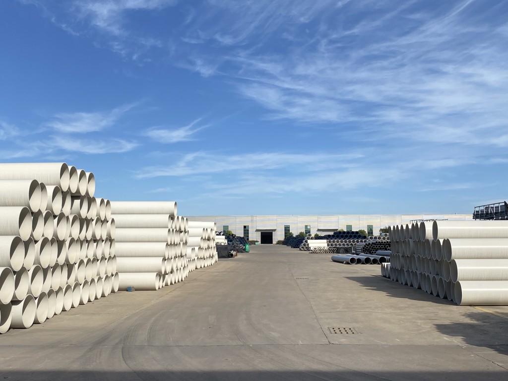 This picture shows the pvc pipes factory