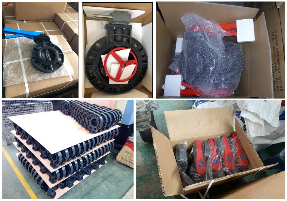This picture shows the pvc butterfly valve packaging