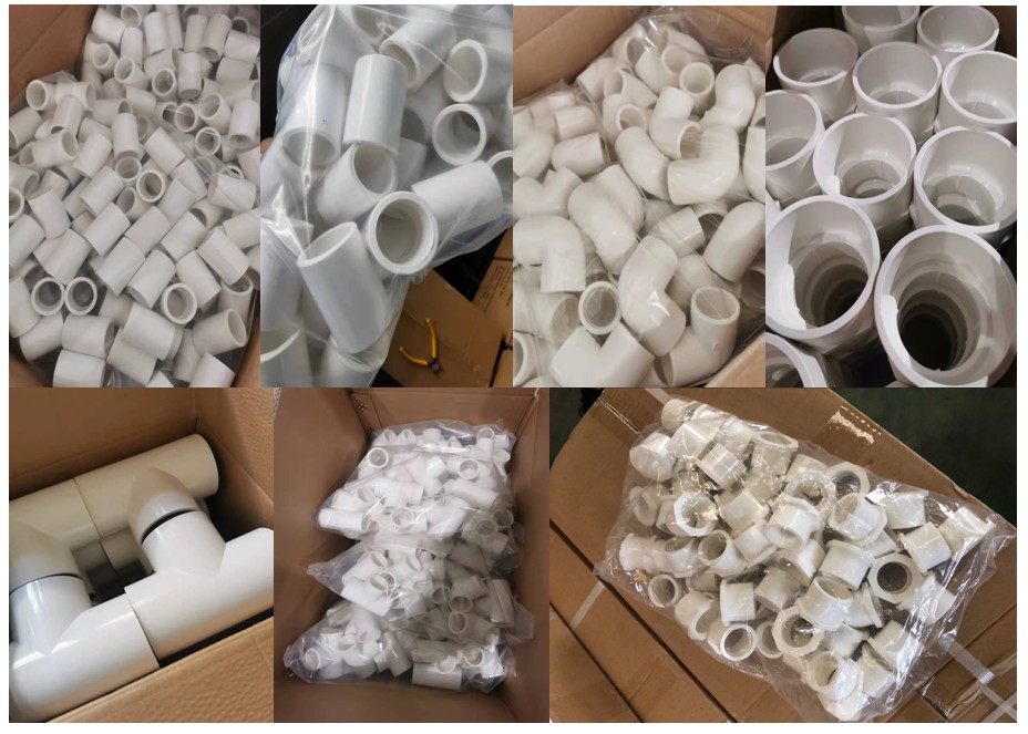 This picture shows the packaging of PVC schedule 40 fittings