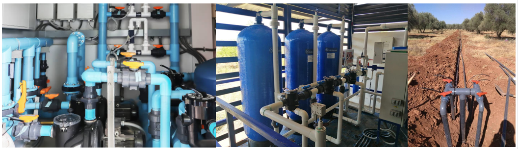 This picture shows the applications of plastic PVC ball valve and pipe fititngs.