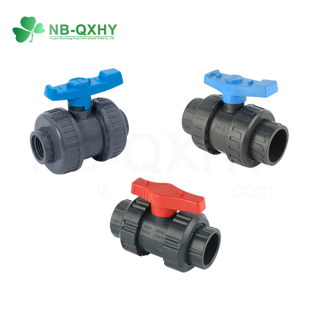 1/2" Solvent Weld Ball Valve Double Union PVC Equivalent ABS 