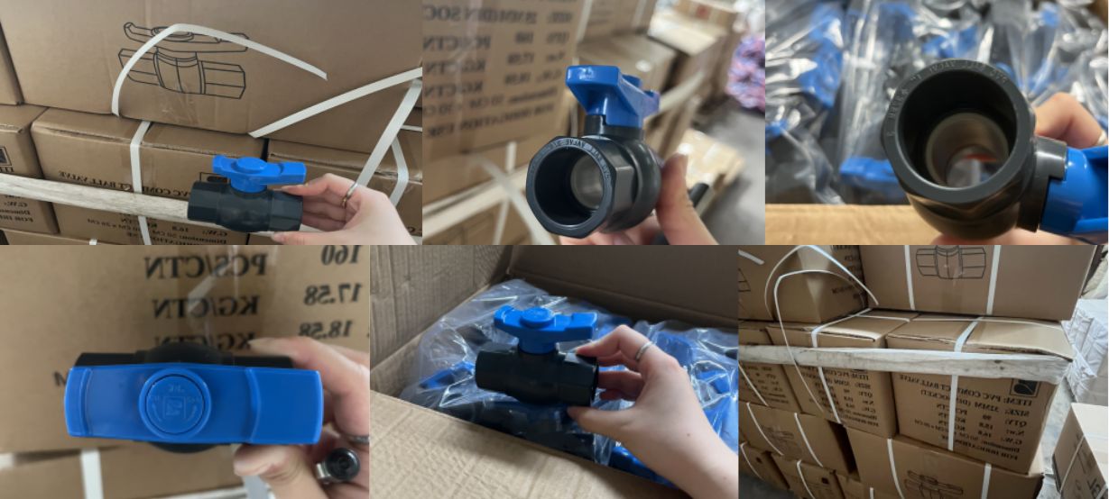 Blue Handle PVC Octagonal Ball Valve Packaging