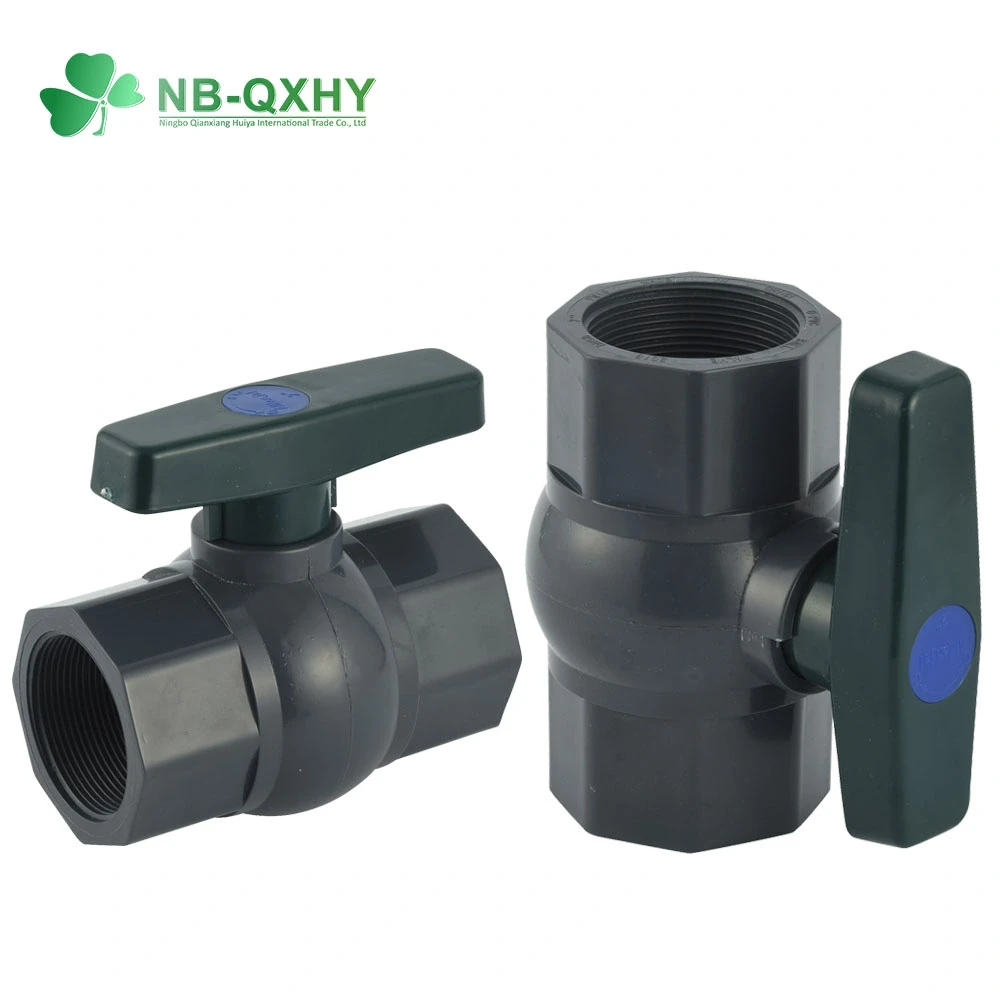 Dark Green Handle PVC Female Thread Octagonal Ball Valve (2)