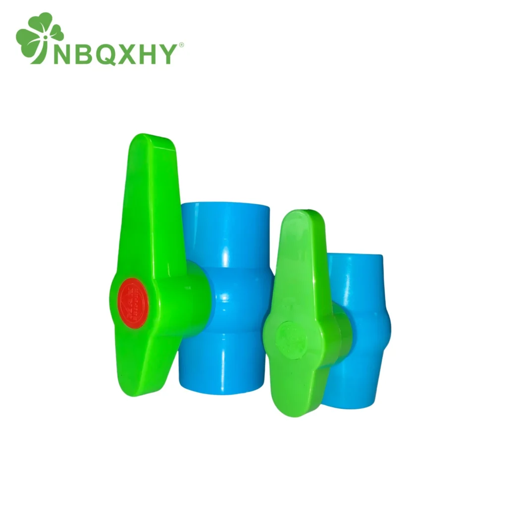 PVC Blue Body Green Handle Ball Valve (1)