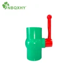 PVC Green Body Red Long Handle Ball Valve (2)
