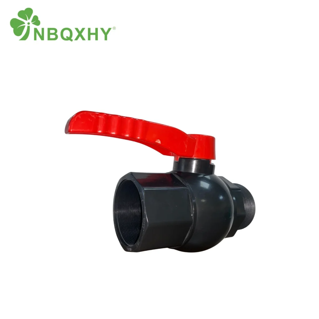 PVC Black Female Male Thread Ball Valve (2)